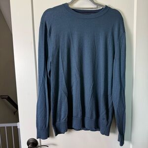 Banana Republic Men's 100% Merino Wool‎ Blue Crewneck Sweater Business Casual L